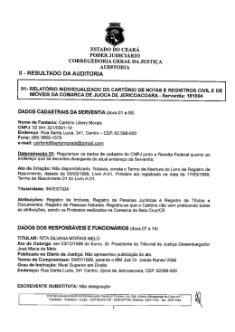EsTADo Do cEAR&Aacute; PODER JUDICI&Aacute;RIO coRREGEDoRIA