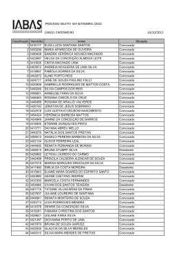 processo seletiv sef setembro /2010 cargo: enfermeiro 16/10/2012