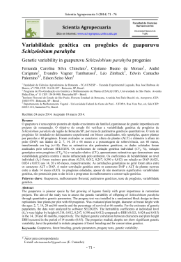 Variabilidade genética em progênies de guapuruvu Schizolobium