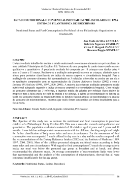 estado nutricional e consumo alimentar em pr&eacute;