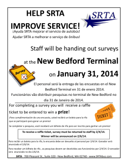 at the New Bedford Terminal on January 31, 2014 HELP SRTA