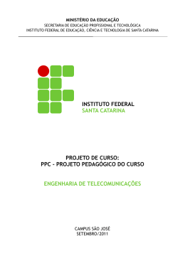 PROJETO DE CURSO: PPC - PROJETO PEDAG&Oacute;GICO DO