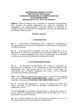 Atividades Complementares - Faculdade de Engenharia da