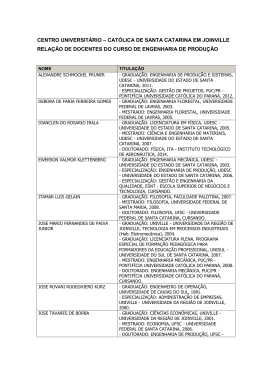 centro universit&aacute;rio &ndash; cat&oacute;lica de santa catarina em joinville rela&ccedil;&atilde;o
