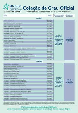 Colação de Grau Oficial - Cruzeiro do Sul Educacional