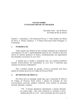 Ensaio sobre o testemunho de ouvir dizer