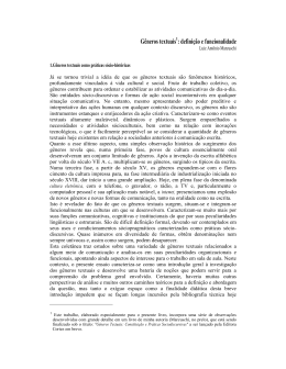 G&ecirc;neros textuais : defini&ccedil;&atilde;o e funcionalidade