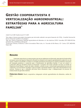 Gest&atilde;o Cooperativista e Verticaliza&ccedil;&atilde;o Agroindustrial