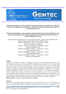 PORTFOLIO PROJECT MANAGEMENT (PPM) EM PESQUISA