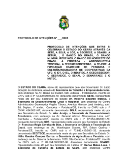 Protocolo de Inten&ccedil;&otilde;es - Governo do Estado do Cear&aacute;