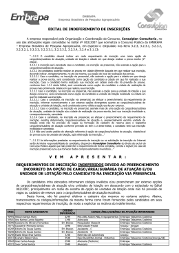 INDEFERIMENTO DE INSCRI&Ccedil;&Otilde;ES