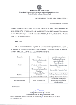 Portaria 005 de 11 de julho de 2013