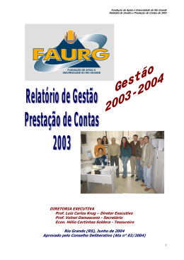 DIRETORIA EXECUTIVA Prof. Luiz Carlos Krug - FAURG