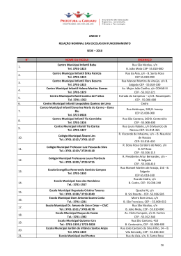 Anexo V - Rela&ccedil;&atilde;o das Escolas