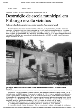 Destrui&ccedil;&atilde;o de escola municipal em Friburgo revolta