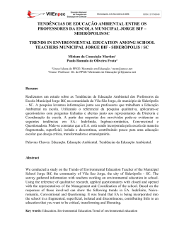tendências de educação ambiental entre os professores da escola