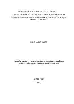 a gest&atilde;o escolar como fator de supera&ccedil;&atilde;o da influ&ecirc;ncia