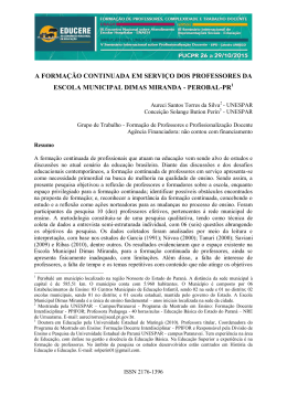 a forma&ccedil;&atilde;o continuada em servi&ccedil;o dos professores da escola