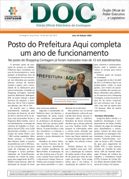 Di&aacute;rio Oficial N&ordm; 3603 - Prefeitura de Contagem
