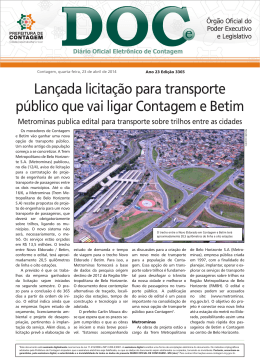 Edi&ccedil;&atilde;o 3365 quarta-feira, 23 de abril de 2014 com 53 p&aacute;ginas