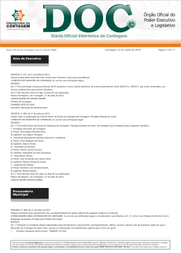 Di&aacute;rio Oficial N&ordm; 3425 - Prefeitura de Contagem