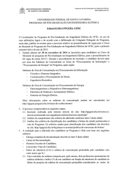 Edital para mestrado 2015 - Programa de Pós