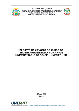 PROJETO DE CRIA&Ccedil;&Atilde;O DO CURSO DE ENGENHARIA EL&Eacute;TRICA