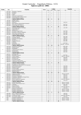 Grade Curricular - Engenharia El&eacute;trica