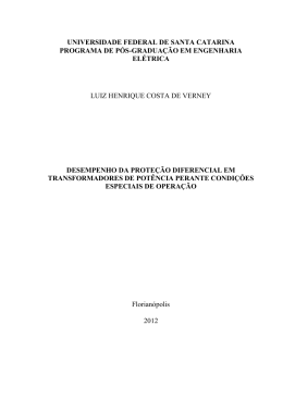 Desempenho da Prote&ccedil;&atilde;o Diferencial em Transformadores de