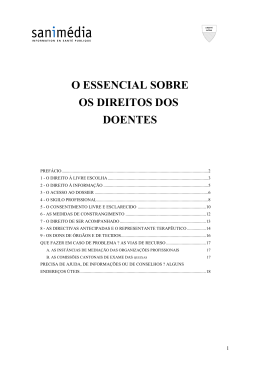 O ESSENCIAL SOBRE OS DIREITOS DOS DOENTES