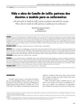 Vida e obra de Camilo de Lellis: patrono dos doentes