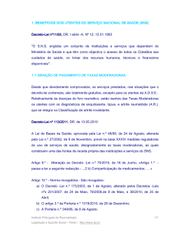 Legislação e Suporte Social - Instituto Português de Reumatologia
