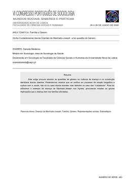 ÁREA TEMÁTICA: Família e Género Os/As Cuidadores/as dos