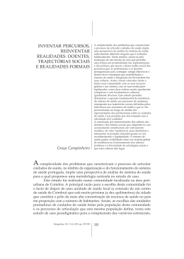 doentes, traject&oacute;rias sociais e realidades formais