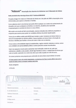 rf - AdﬂSml&rdquo; Associa&ccedil;&atilde;o dos doentes de Alzheimer em 5 Mamede
