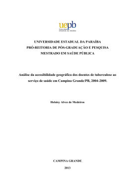 An&aacute;lise da acessibilidade geogr&aacute;fica dos doentes de