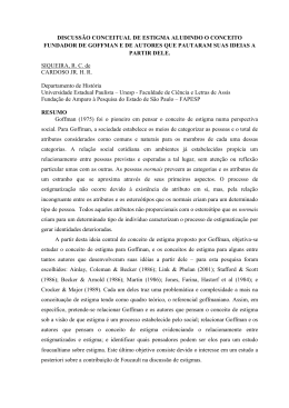 discuss&atilde;o conceitual de estigma aludindo o conceito