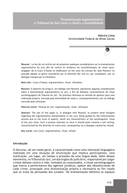 Dramatiza&ccedil;&atilde;o argumentativa: o Tribunal do J&uacute;ri entre o
