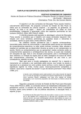 FAIR-PLAY NO ESPORTE DA EDUCA&Ccedil;&Atilde;O F&Iacute;SICA ESCOLAR