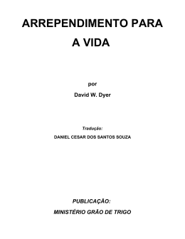 ARREPENDIMENTO PARA A VIDA