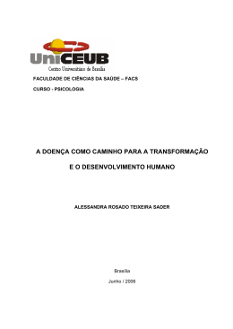 a doen&ccedil;a como caminho para a transforma&ccedil;&atilde;o e o desenvolvimento