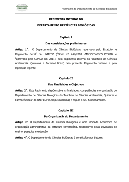 Regimento Interno Departamento de Ciências Biológicas