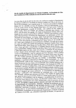 Ata da reunião do Departamento de Ciências Contábeis
