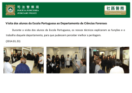 Visita da Escola Portuguesa ao Departamento de Ci&ecirc;ncias Forenses