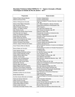 Apoio &agrave; Inova&ccedil;&atilde;o e Difus&atilde;o Tecnol&oacute;gica no Estado do Rio