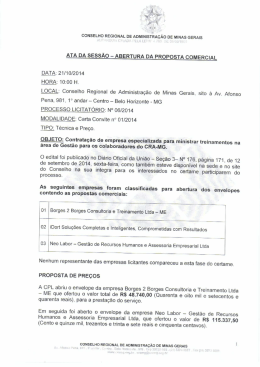 ATA DA SESSÃO - ABERTURA DA PROPOSTA - CRA-MG