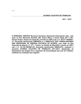 ACORDO COLETIVO DE TRABALHO 2011 &ndash; 2012 A