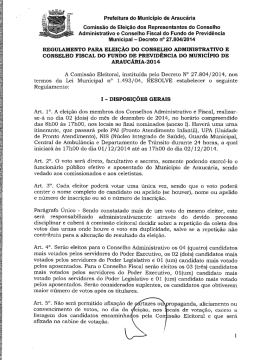 regulamento eleições 2014 - Prefeitura Municipal de Araucaria