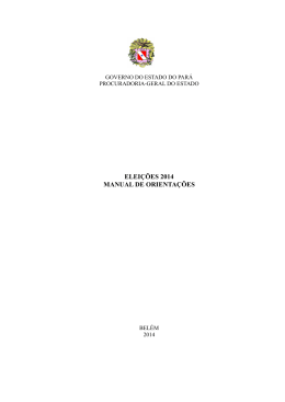 ELEI&Ccedil;&Otilde;ES 2014 MANUAL DE ORIENTA&Ccedil;&Otilde;ES