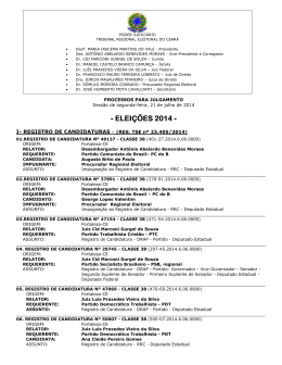 ELEIÇÕES 2014 - Tribunal Regional Eleitoral do Ceará